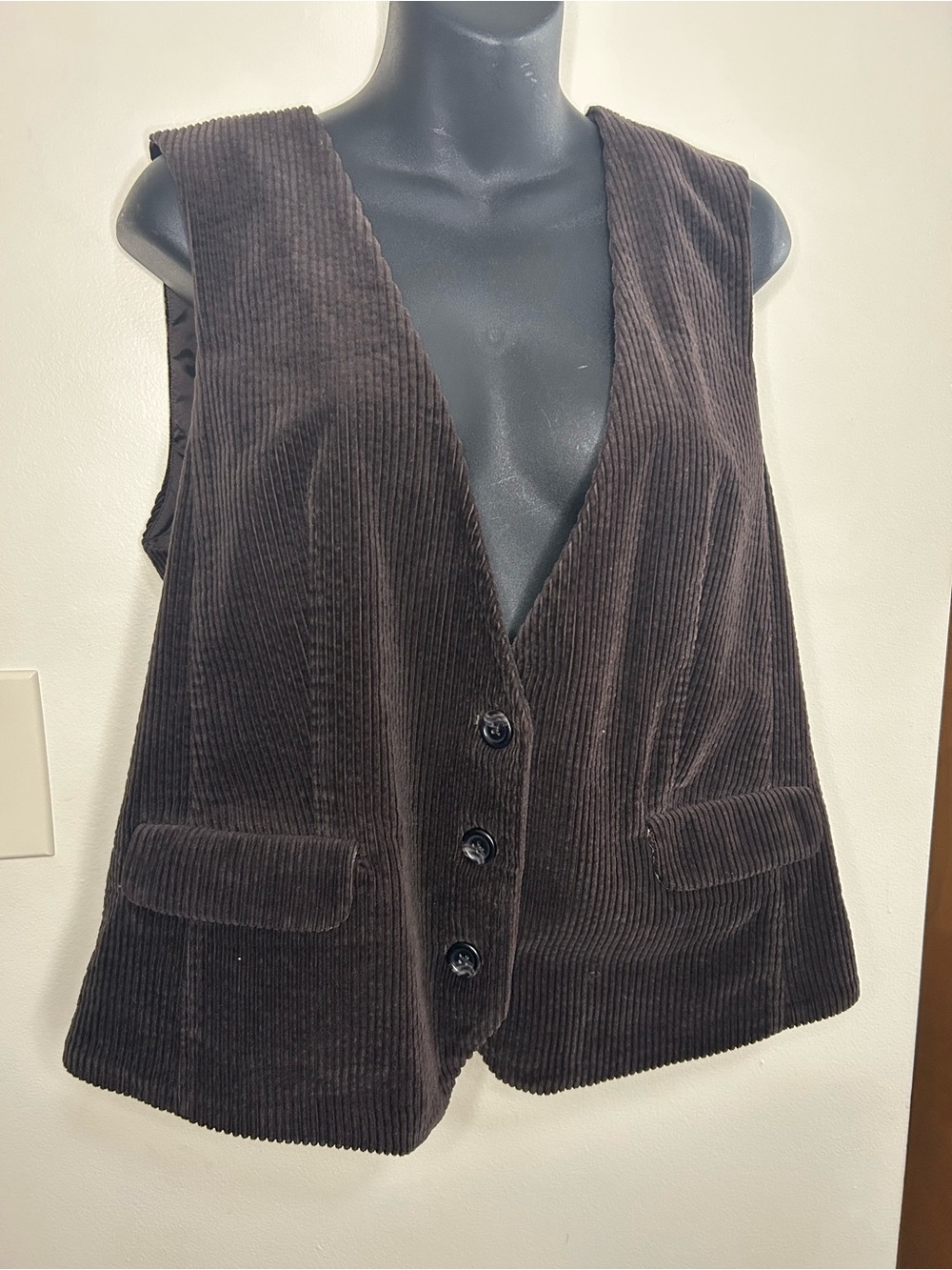 J. Jill Mixed-Media Corduroy Velvet Vest – Women’s Large